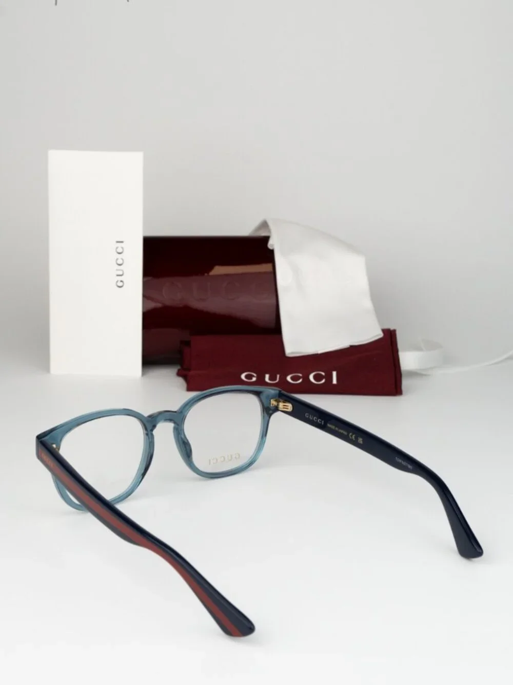 Gucci Men Eyeglasses Transparent Blue Demo Square GG0927O 006 NEW AUTHENTIC